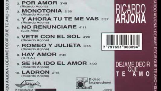 Ricardo Arjona - Y ahora tú te me vas